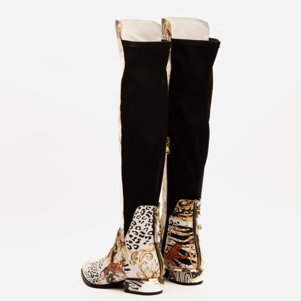 The Perugia Leather Pointy Toe Knee High Boot
