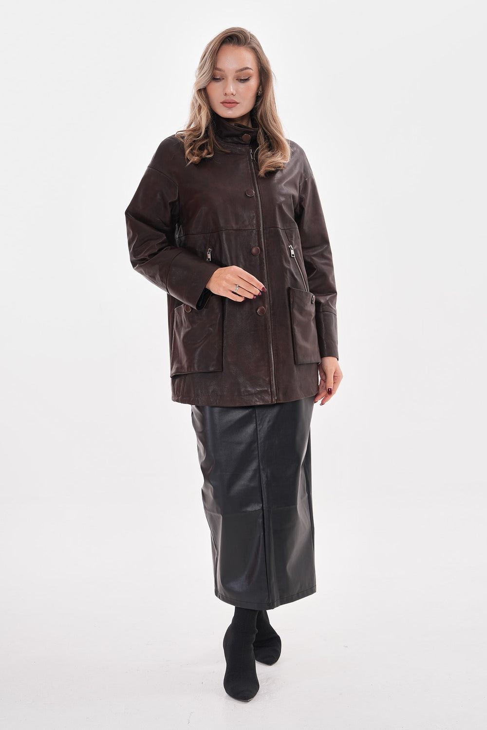 The Liora Brown Leather Jacket