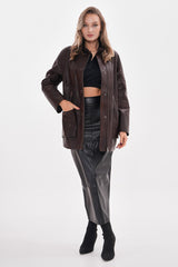 The Liora Brown Leather Jacket