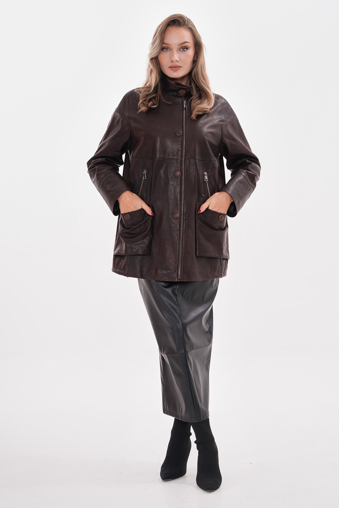 The Liora Brown Leather Jacket