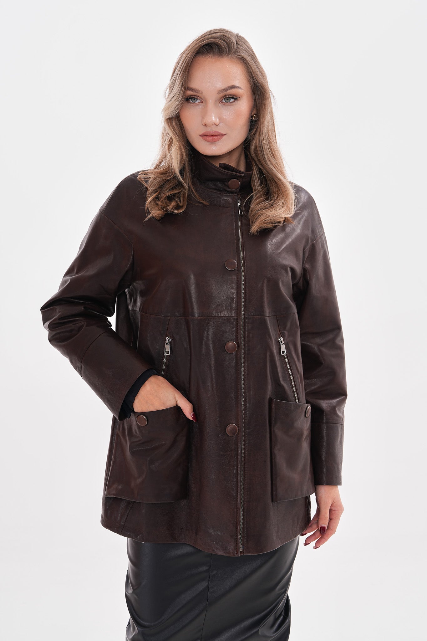 The Liora Brown Leather Jacket