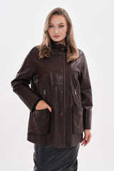The Liora Brown Leather Jacket