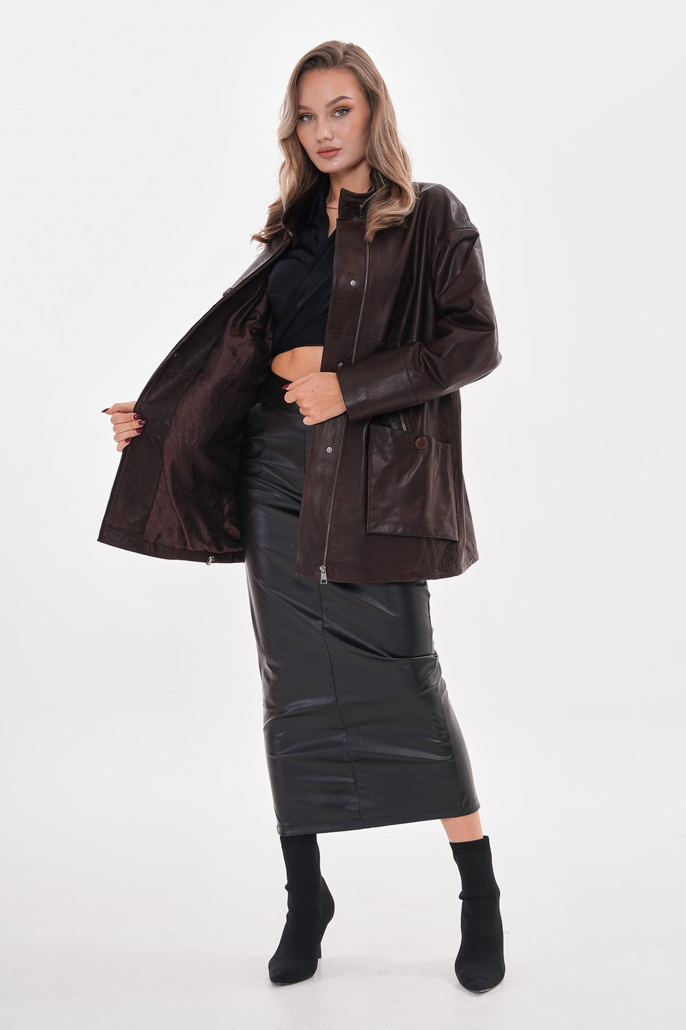 The Liora Brown Leather Jacket