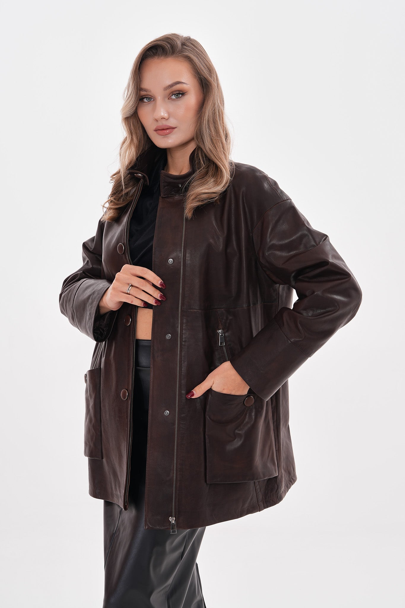 The Liora Brown Leather Jacket