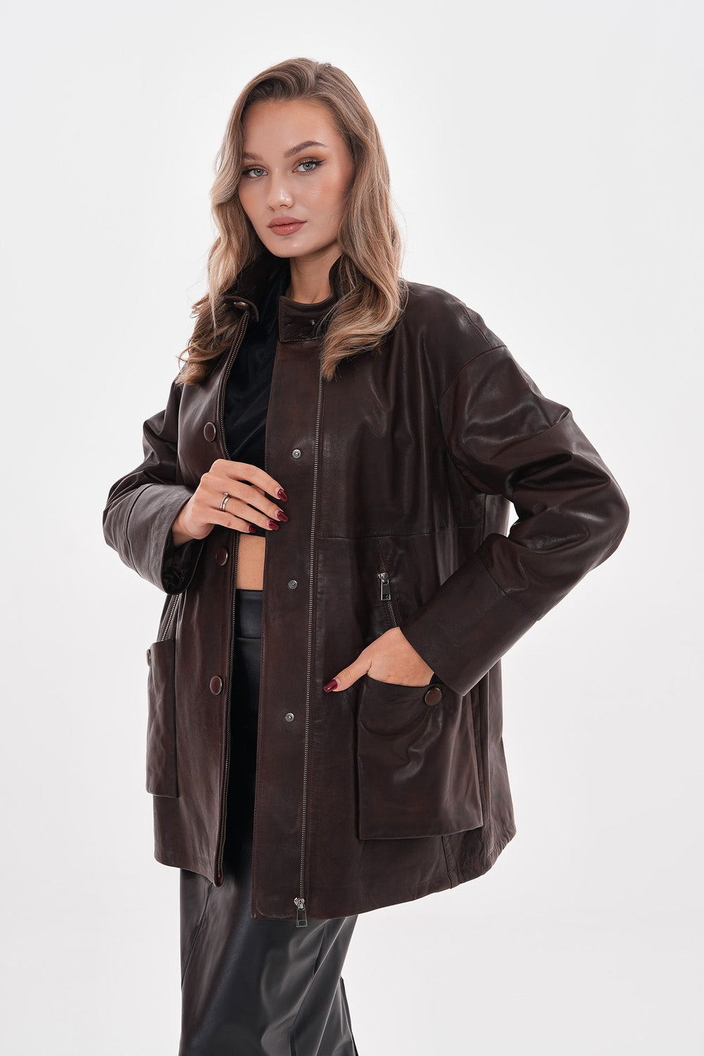 The Liora Brown Leather Jacket
