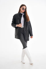 The Lioara Black Leather Jacket