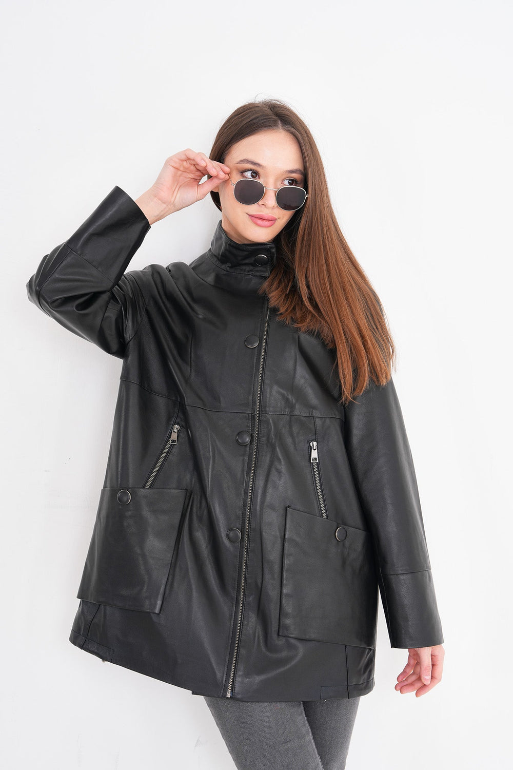 The Lioara Black Leather Jacket