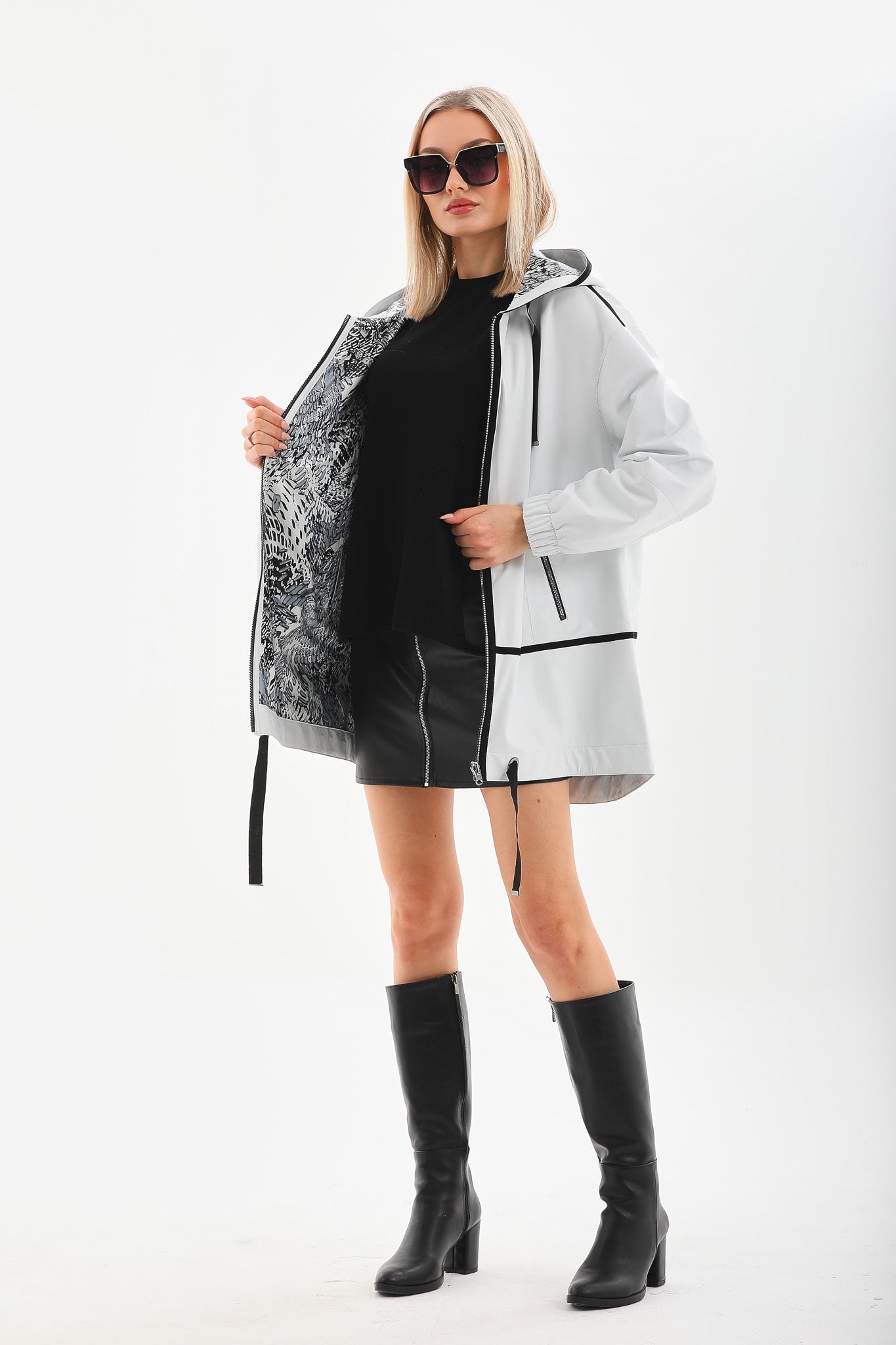The Vega White Reversible Leather Jacket