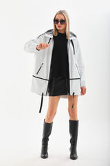 The Vega White Reversible Leather Jacket