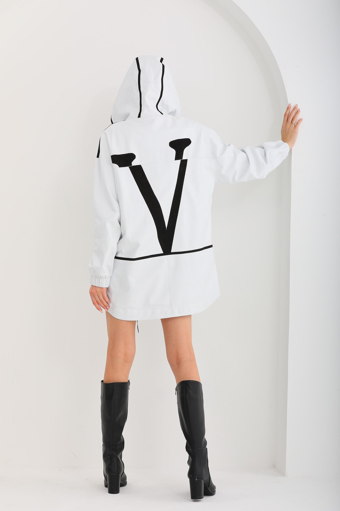 The Vega White Reversible Leather Jacket