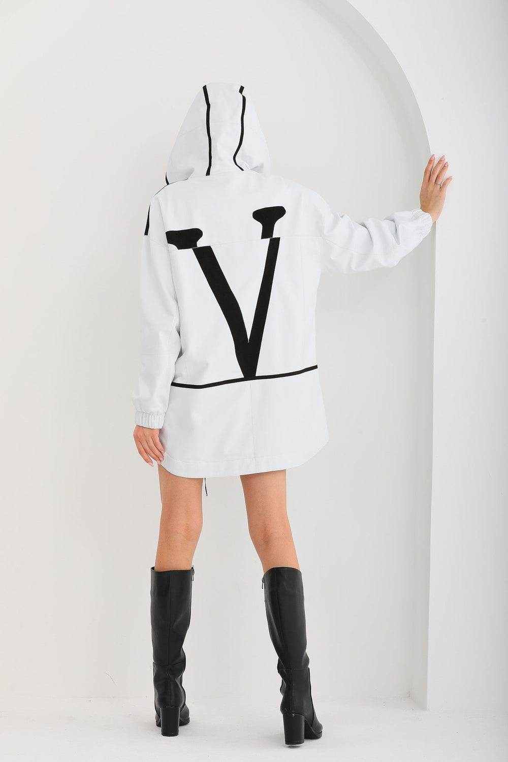 The Vega White Reversible Leather Jacket
