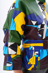 The Odessa Geometric Art Leather Jacket