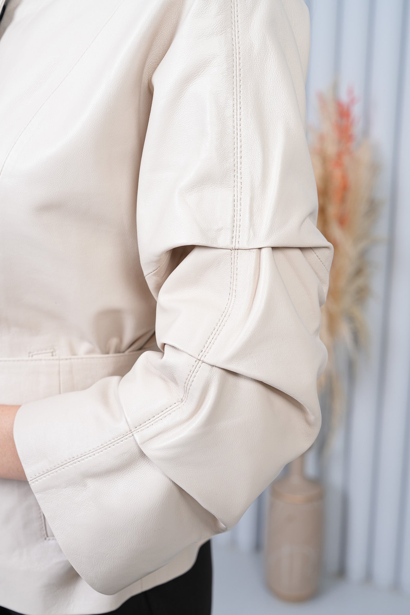 The Odessa Cream Leather Jacket