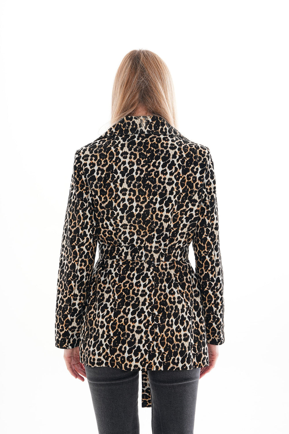 Sienna Abstract Art Leather Jacket – Leopard Edition