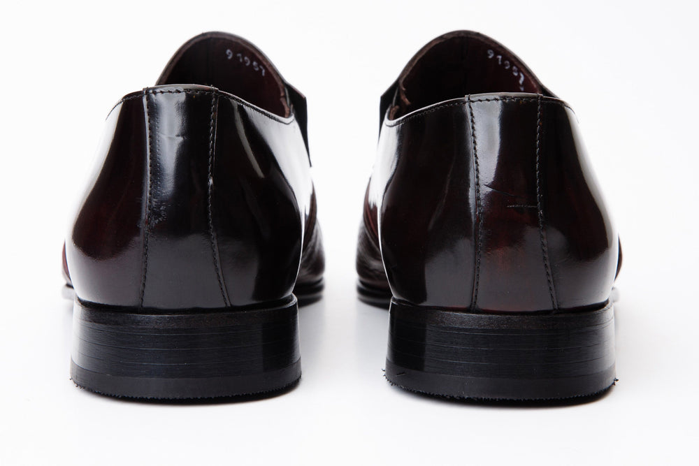 The Everest Burgundy Burneshed Leather Cap Toe Dress Loafer Shoe