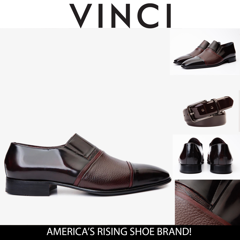 The Everest Burgundy Burneshed Leather Cap Toe Dress Loafer Shoe