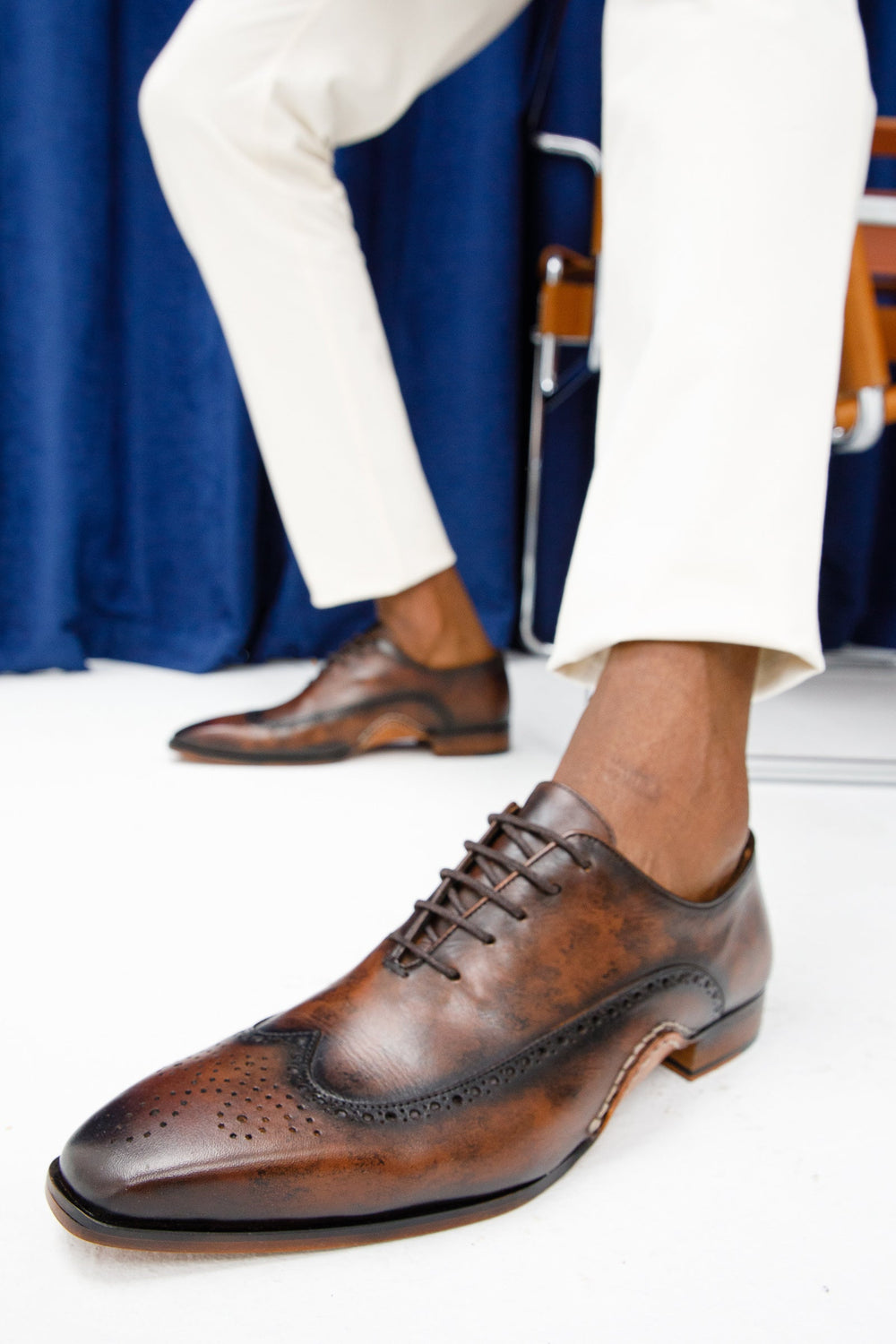 The Royal Hand Craft Brown Wingtip Oxford Shoe