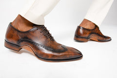 The Royal Hand Craft Brown Wingtip Oxford Shoe