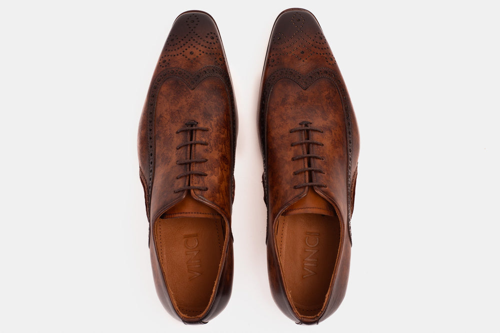 The Royal Hand Craft Brown Wingtip Oxford Shoe