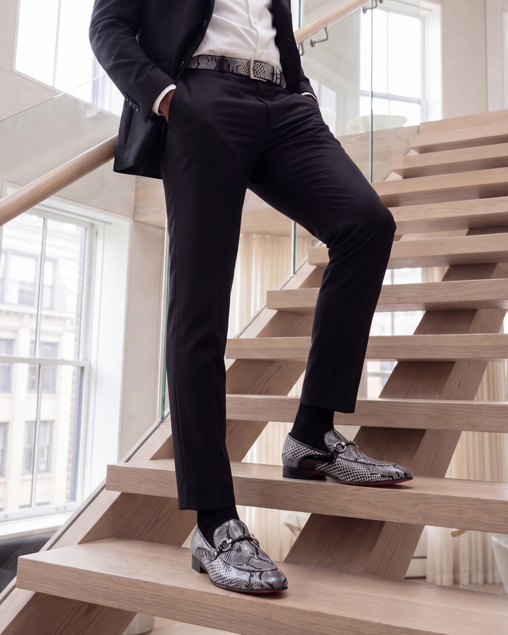 The Milano Black\/White Shoe Bit Loafer  shoe