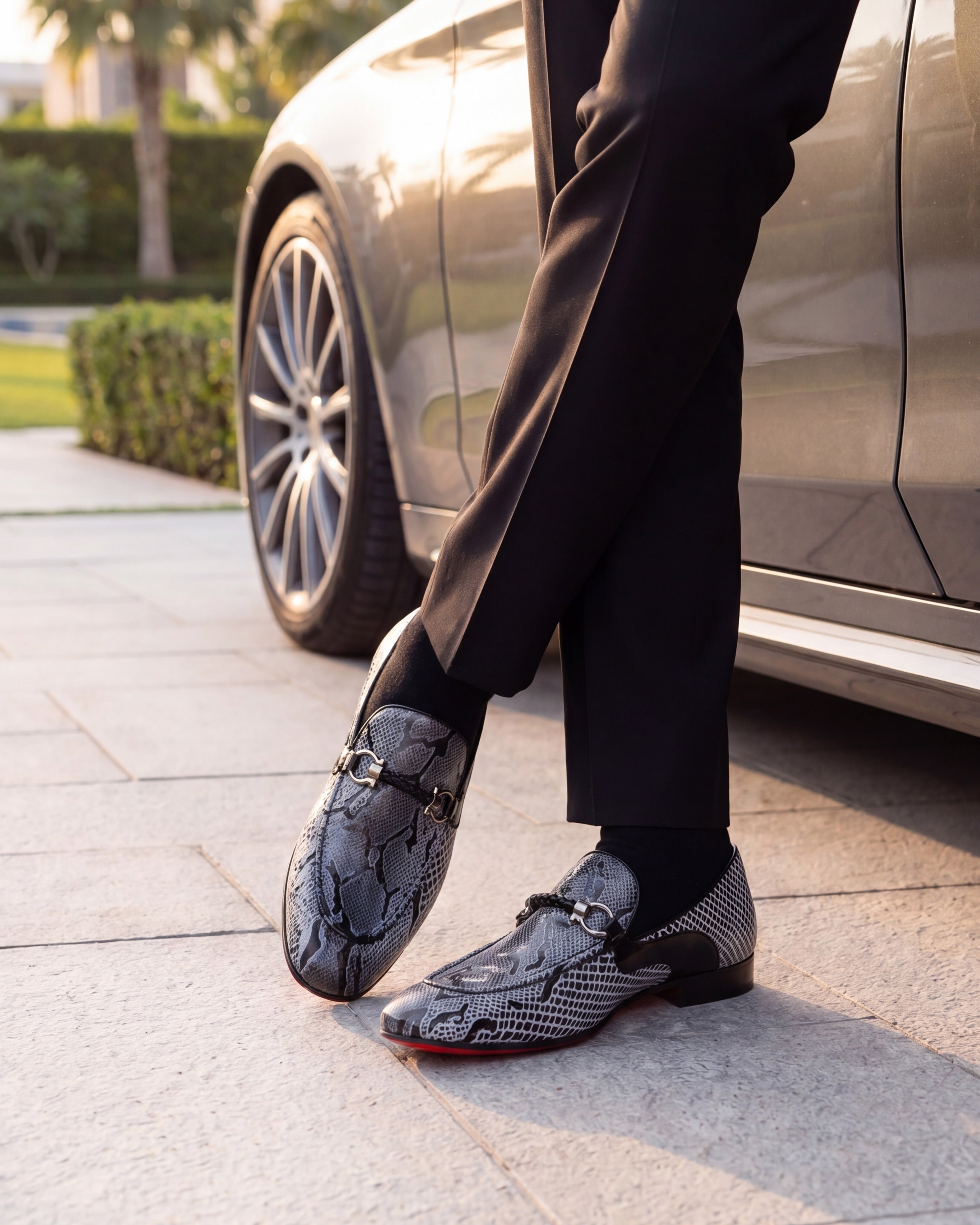 The Milano Black\/White Shoe Bit Loafer  shoe