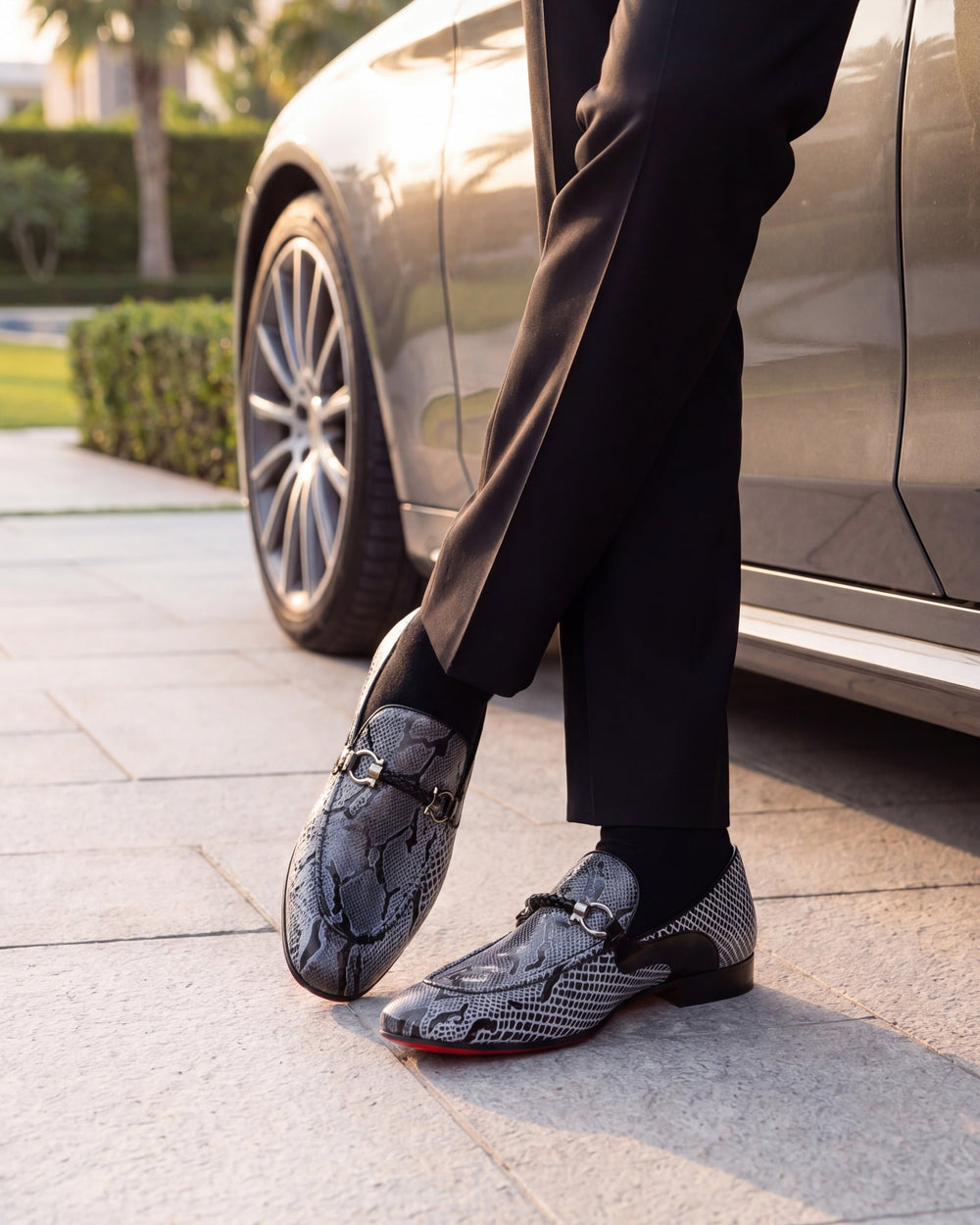 The Milano Black\/White Shoe Bit Loafer  shoe