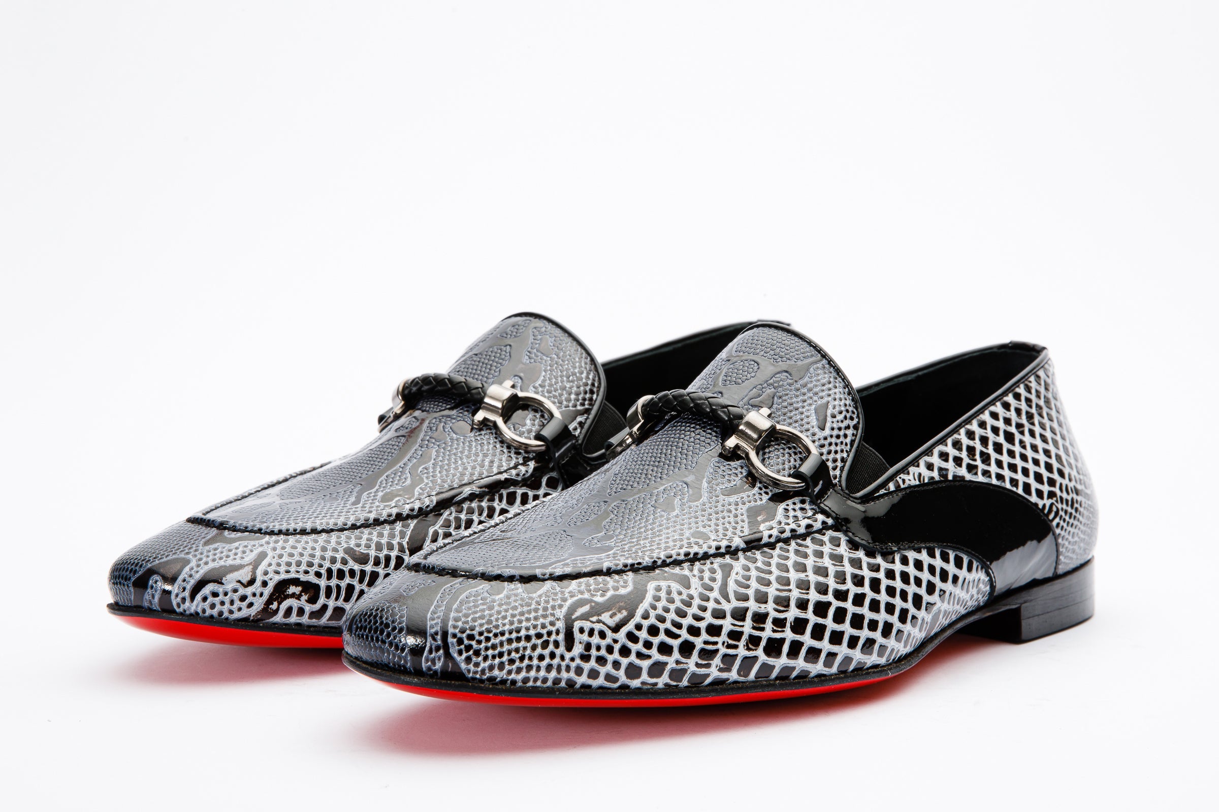 The Milano Black\/White Shoe Bit Loafer  shoe