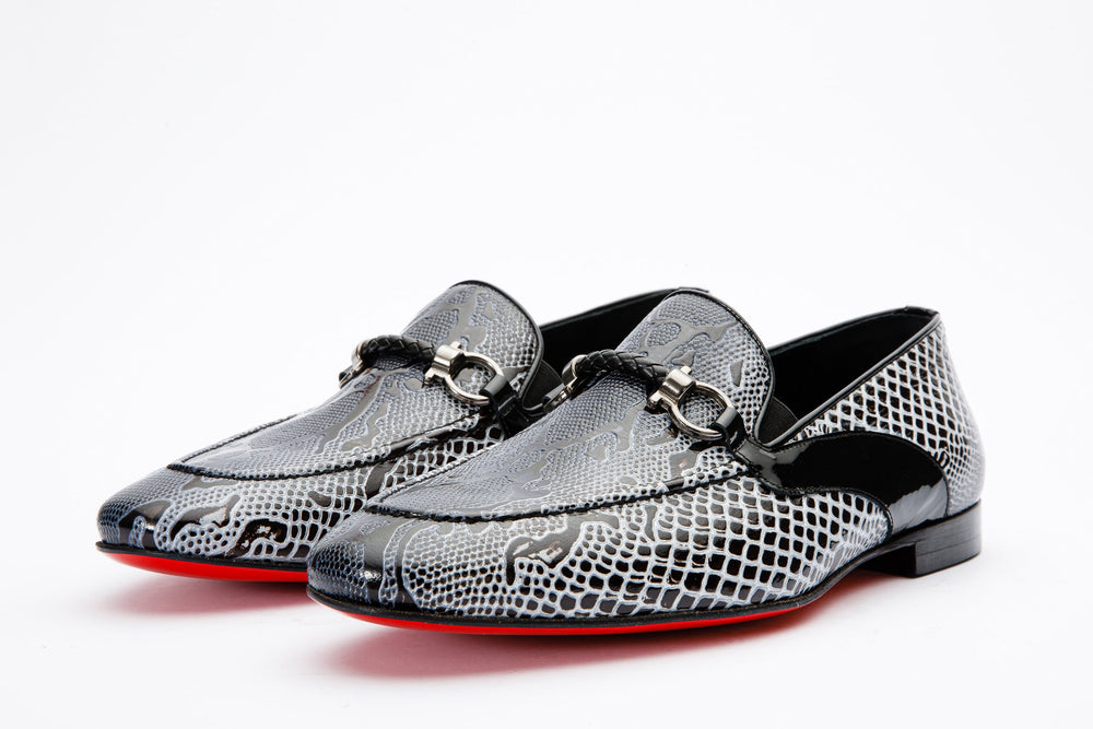 The Milano Black\/White Shoe Bit Loafer  shoe