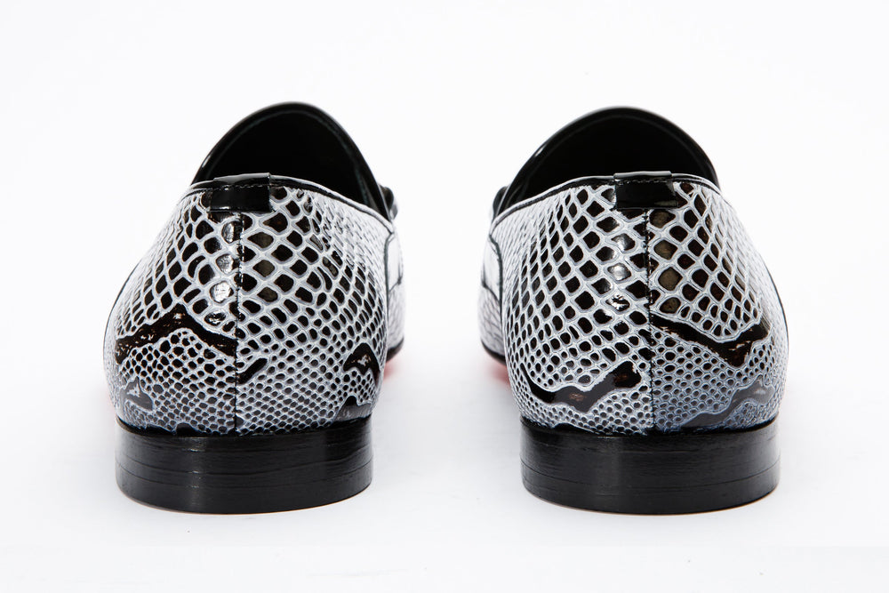 The Milano Black\/White Shoe Bit Loafer  shoe