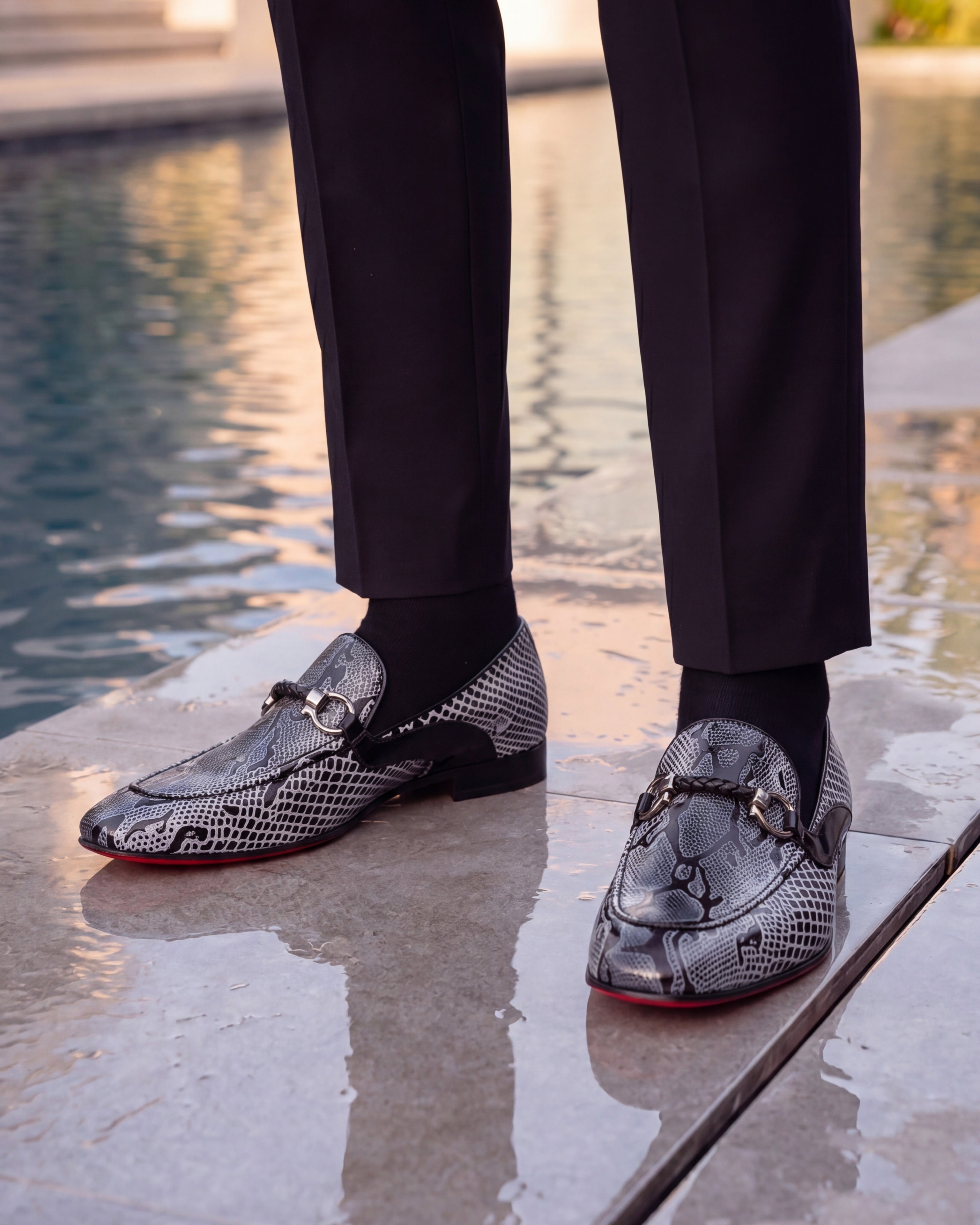 The Milano Black\/White Shoe Bit Loafer  shoe