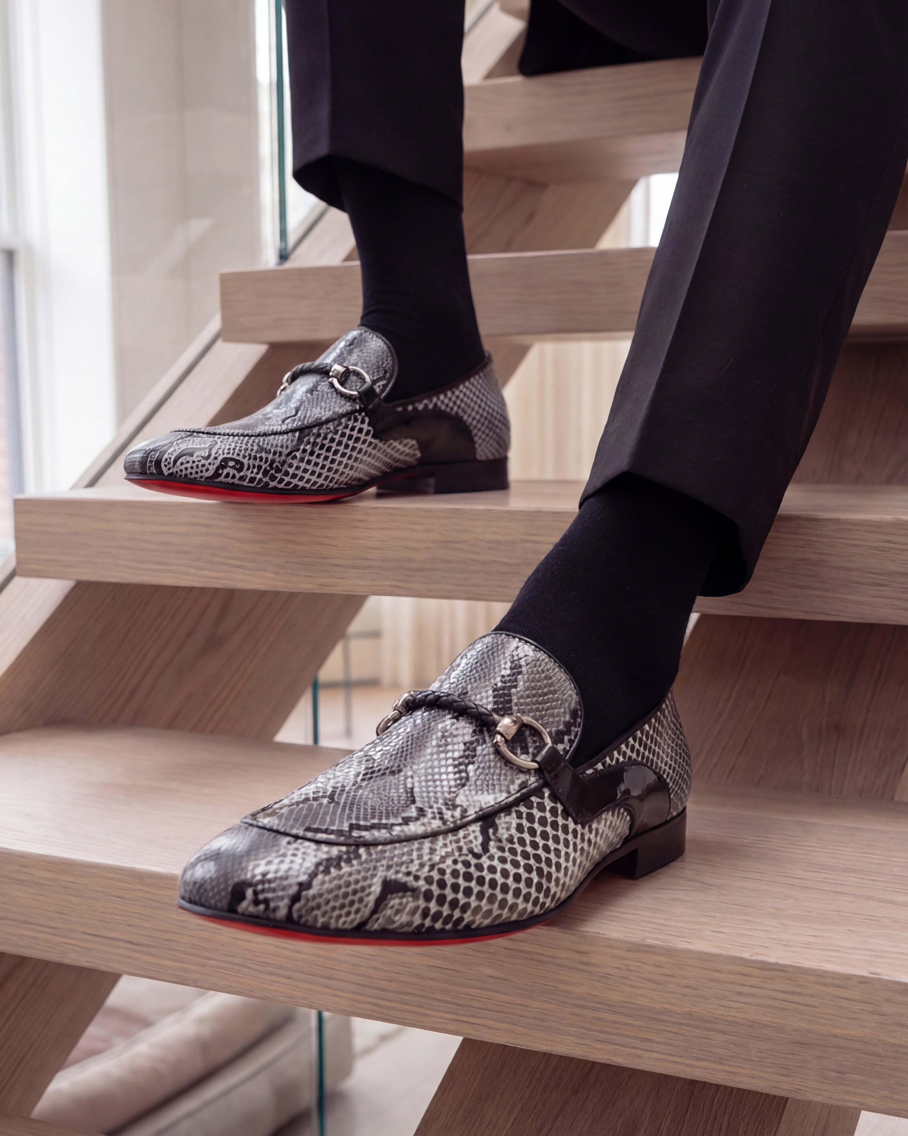 The Milano Black\/White Shoe Bit Loafer  shoe