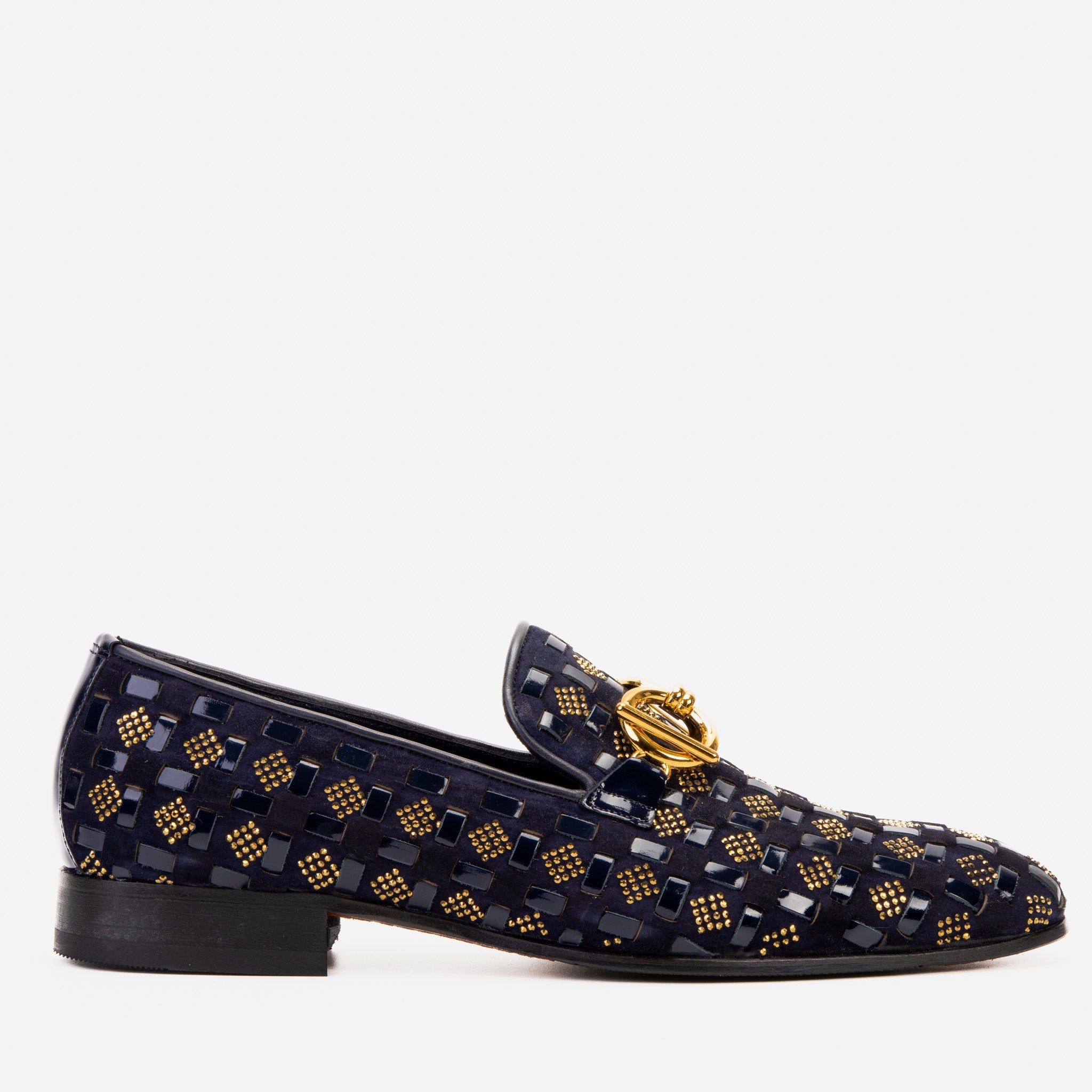 The Vicino Shoe Navy Blue Bit Dress Loafer Shoe