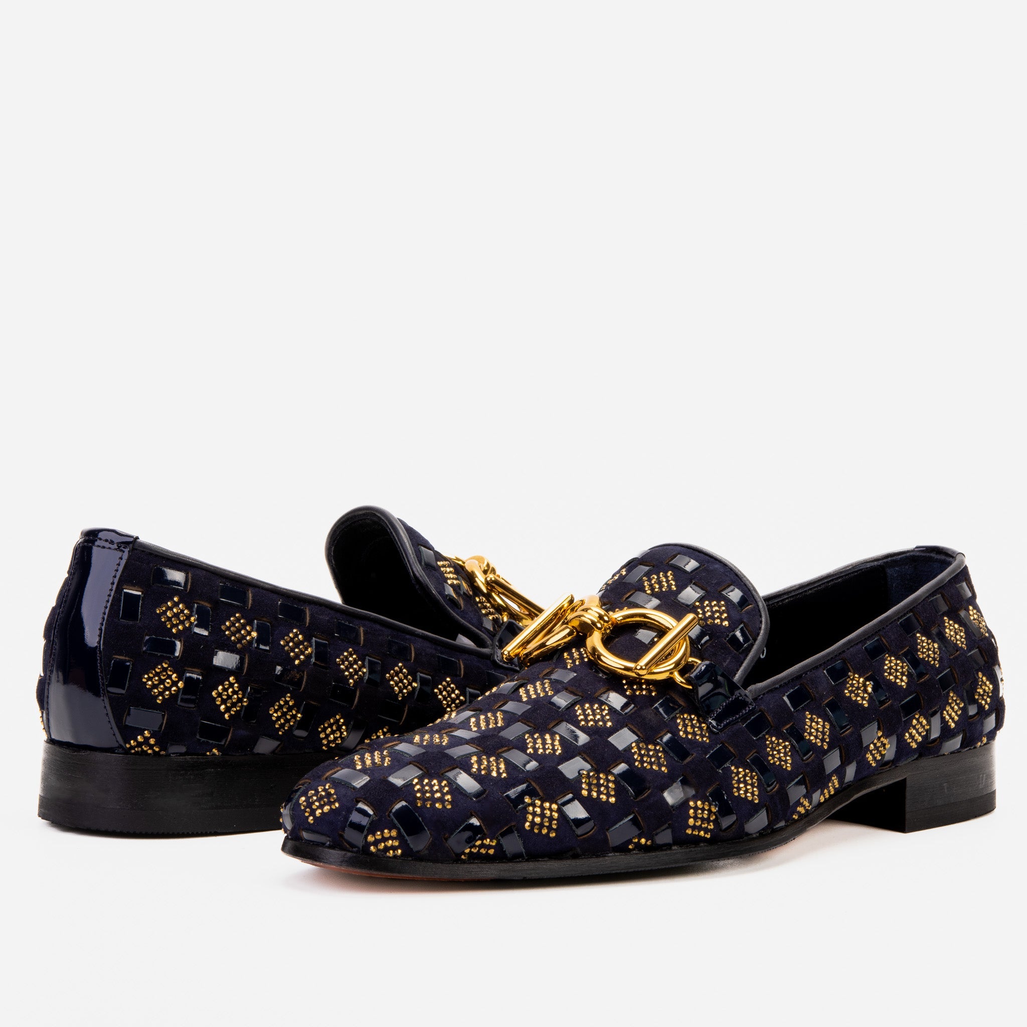 The Vicino Shoe Navy Blue Bit Dress Loafer Shoe
