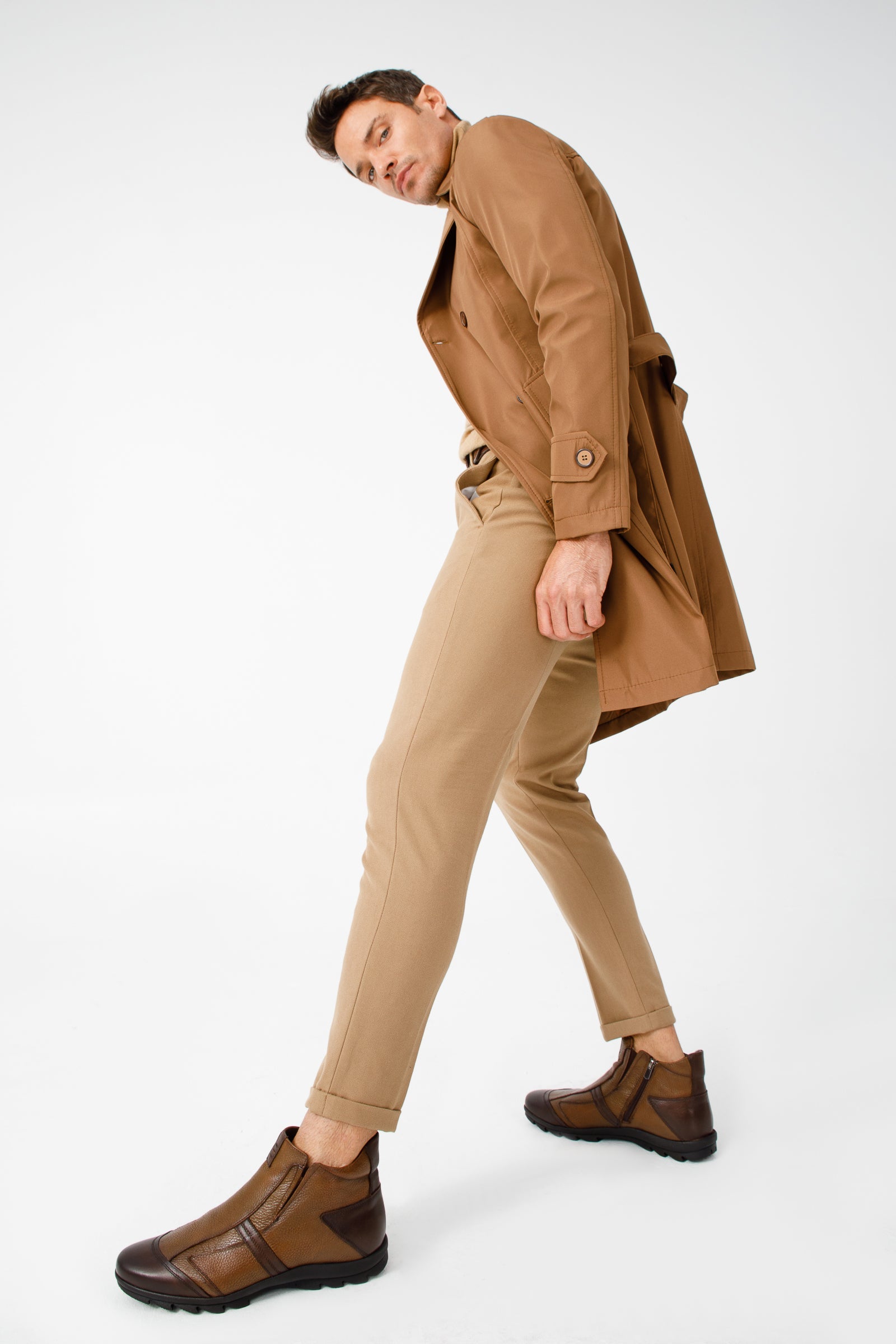 The Montreal Brown Leather Casual Zip-Up Ankle Boot
