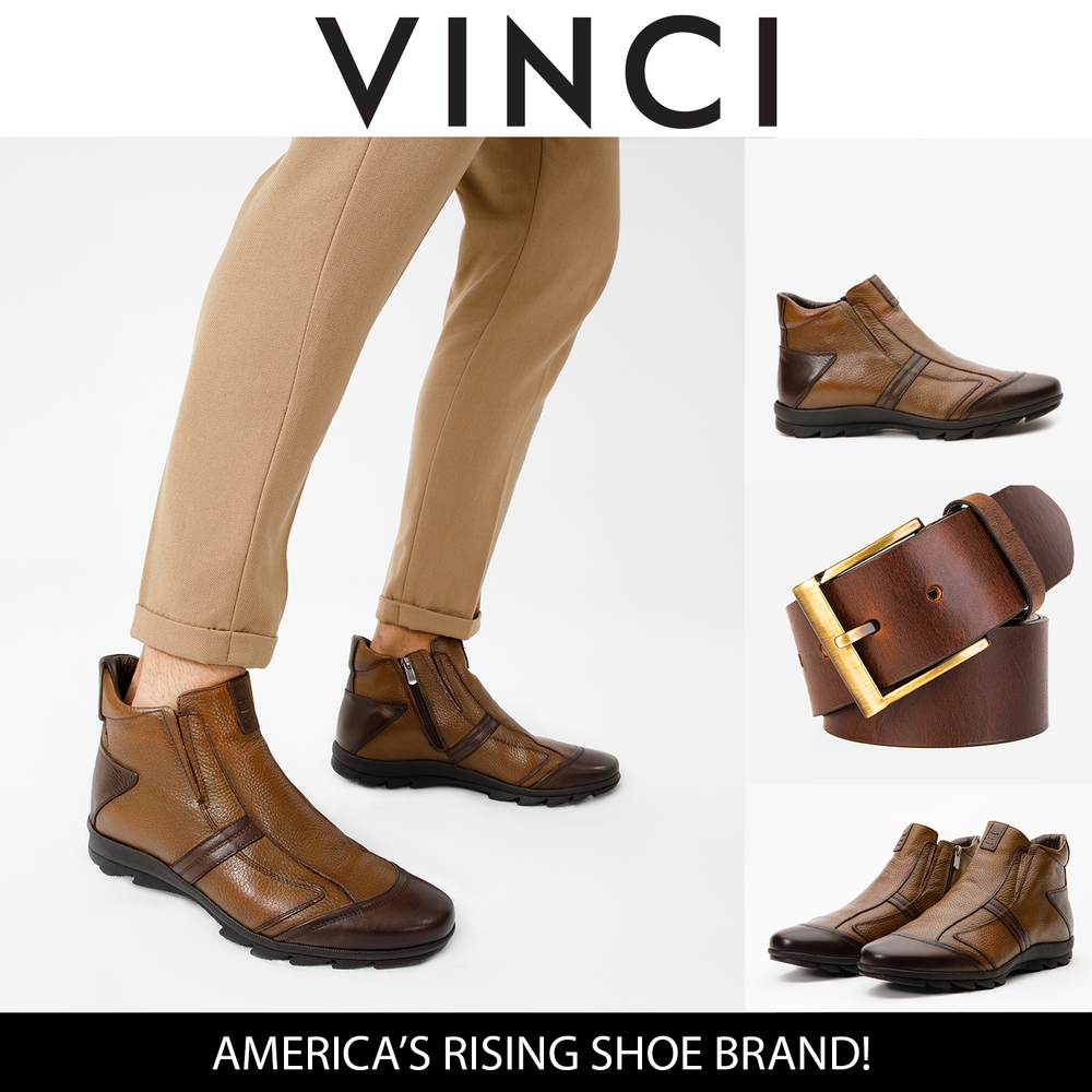 The Montreal Brown Leather Casual Zip-Up Ankle Boot