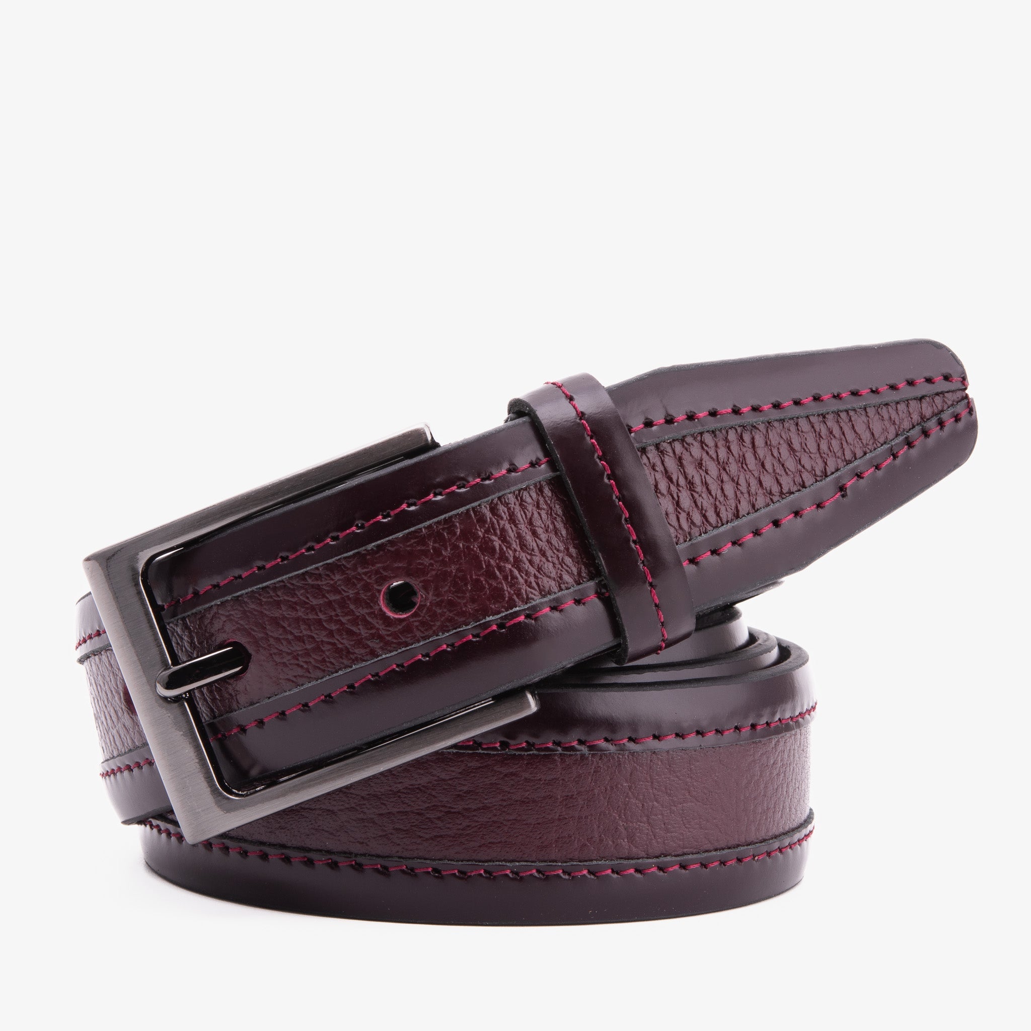 The Everest Rockwell BurgundyLeather Belt