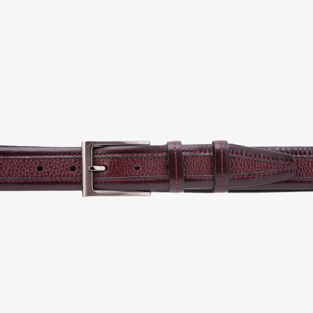 The Everest Rockwell BurgundyLeather Belt