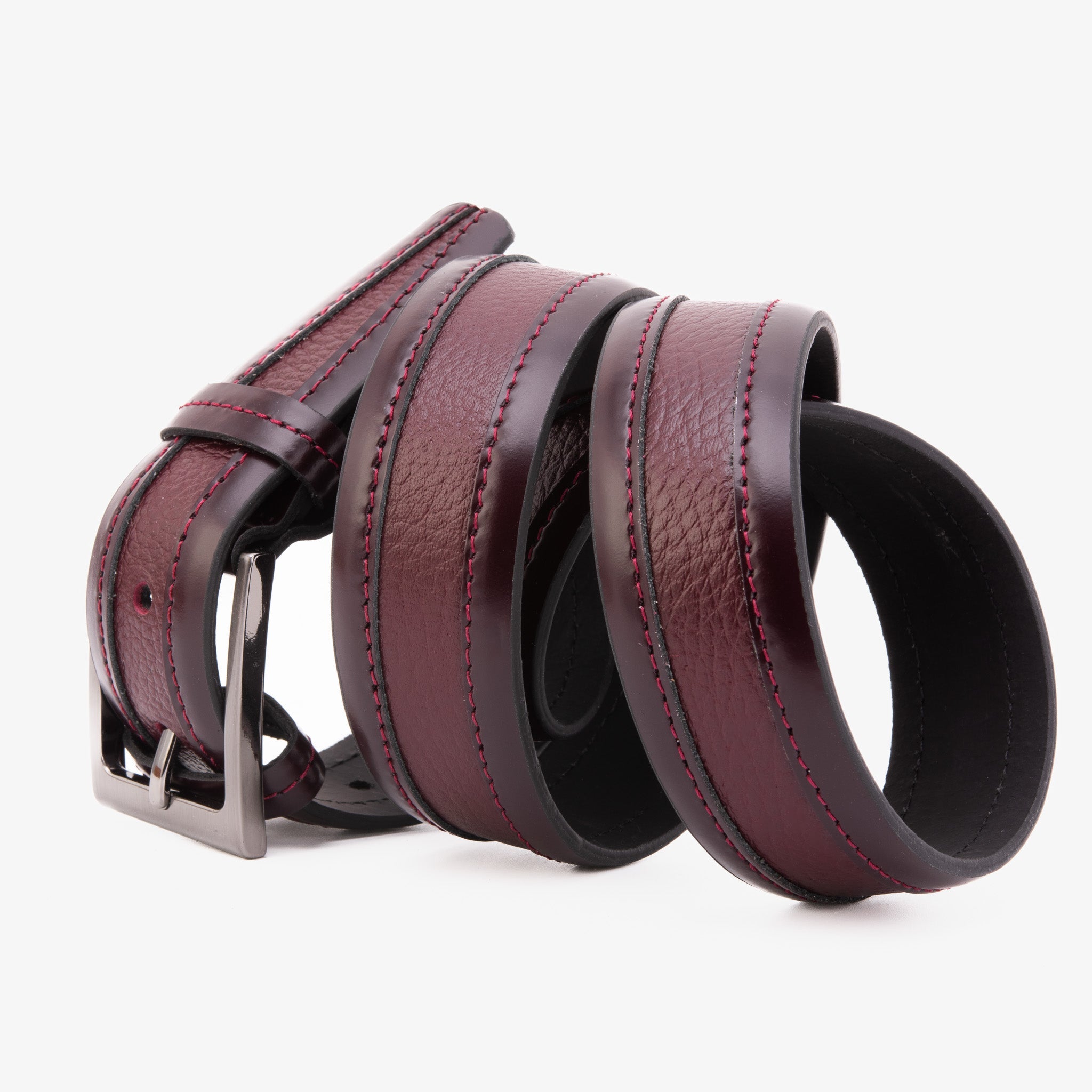 The Everest Rockwell BurgundyLeather Belt