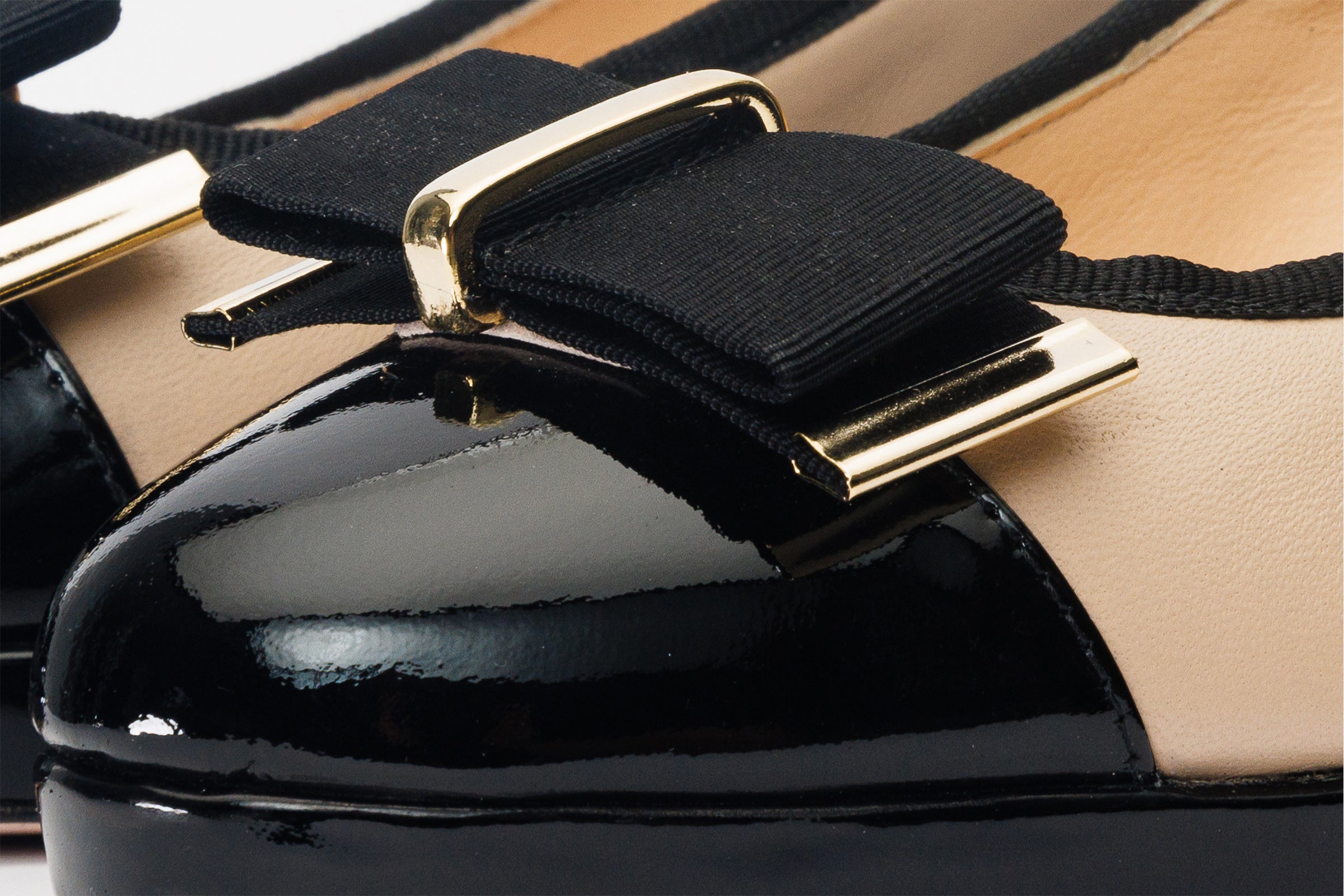 The Fano Beige Leather Cap Toe Block Heel Pump Shoe