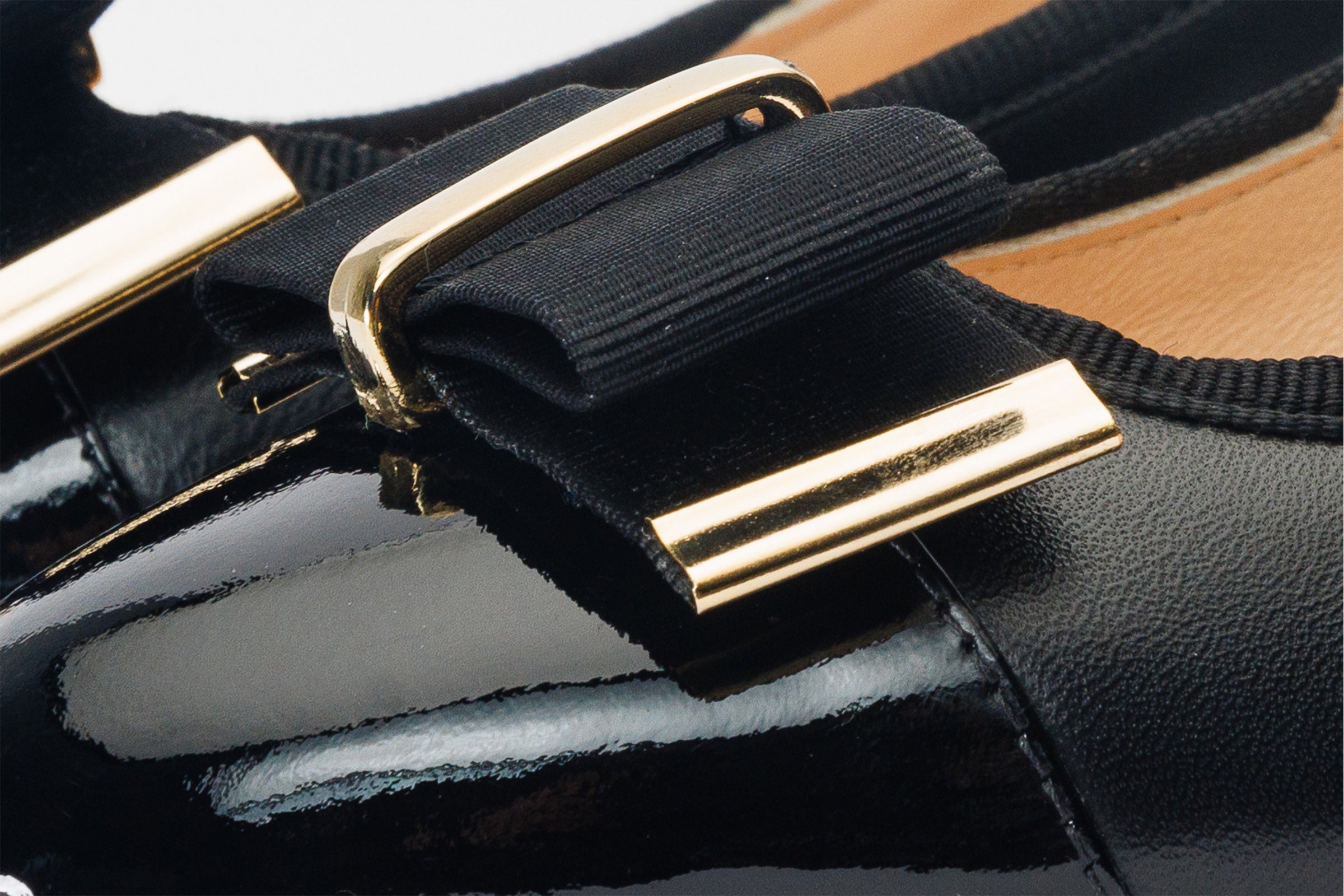 The Fano Black Leather Cap Toe Block Heel Pump Shoe