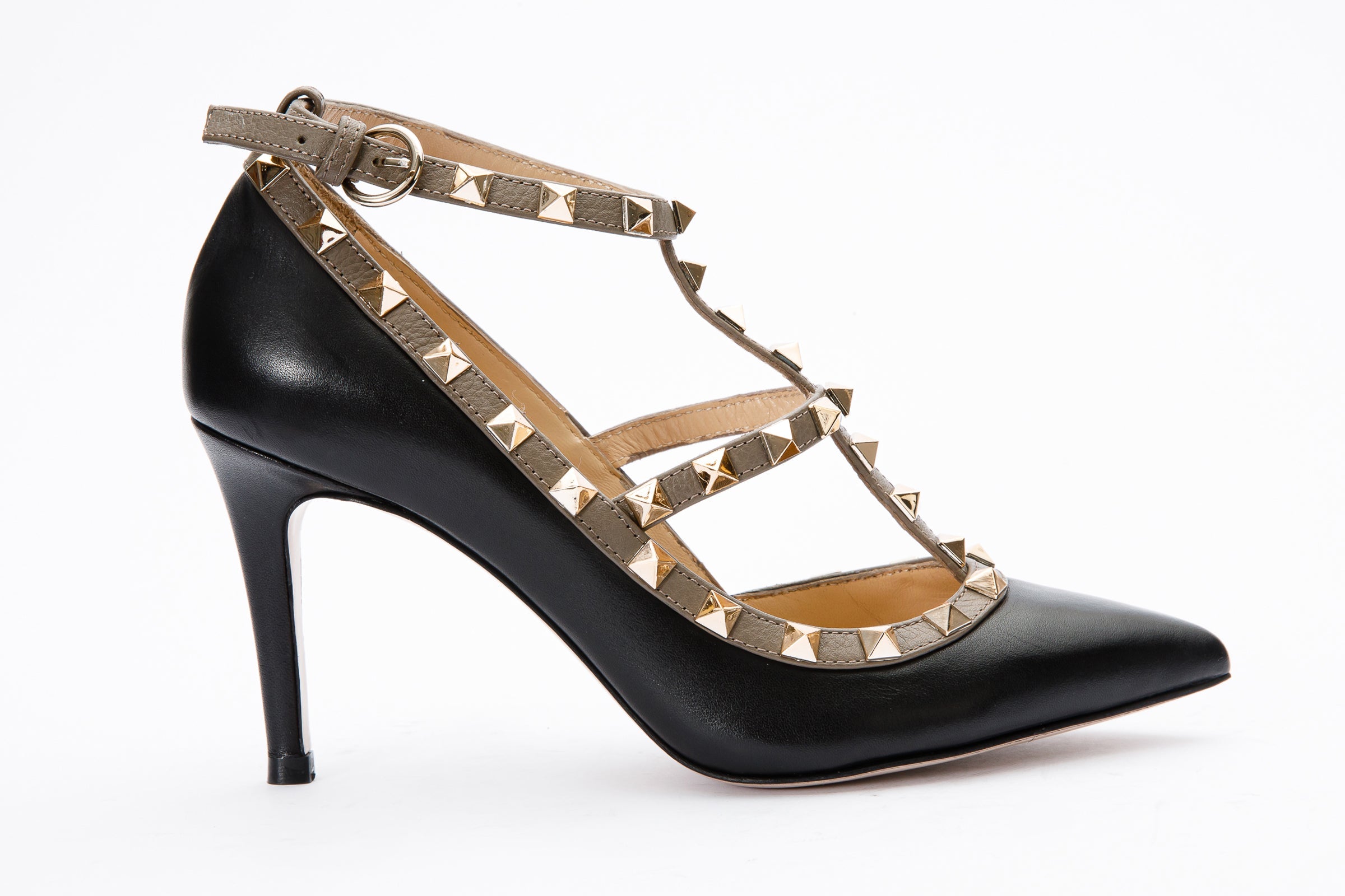 The Lulka Black Spike Leather Pump Shoe