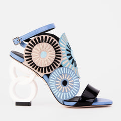 The Parama Blue Leather Ankle Strap Sandal