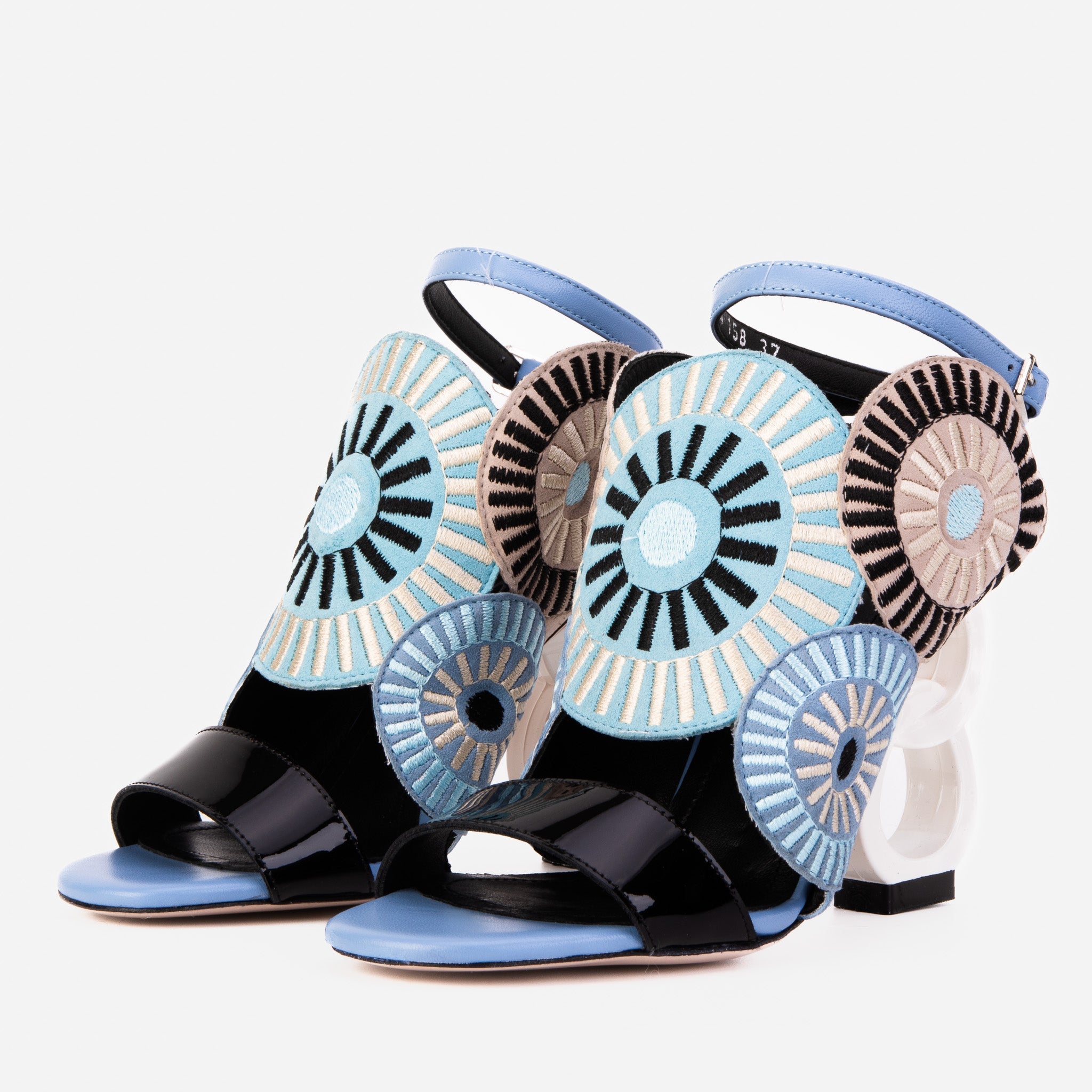 The Parama Blue Leather Ankle Strap Sandal