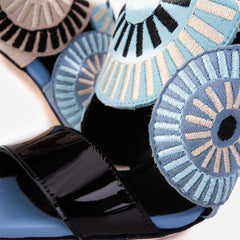 The Parama Blue Leather Ankle Strap Sandal