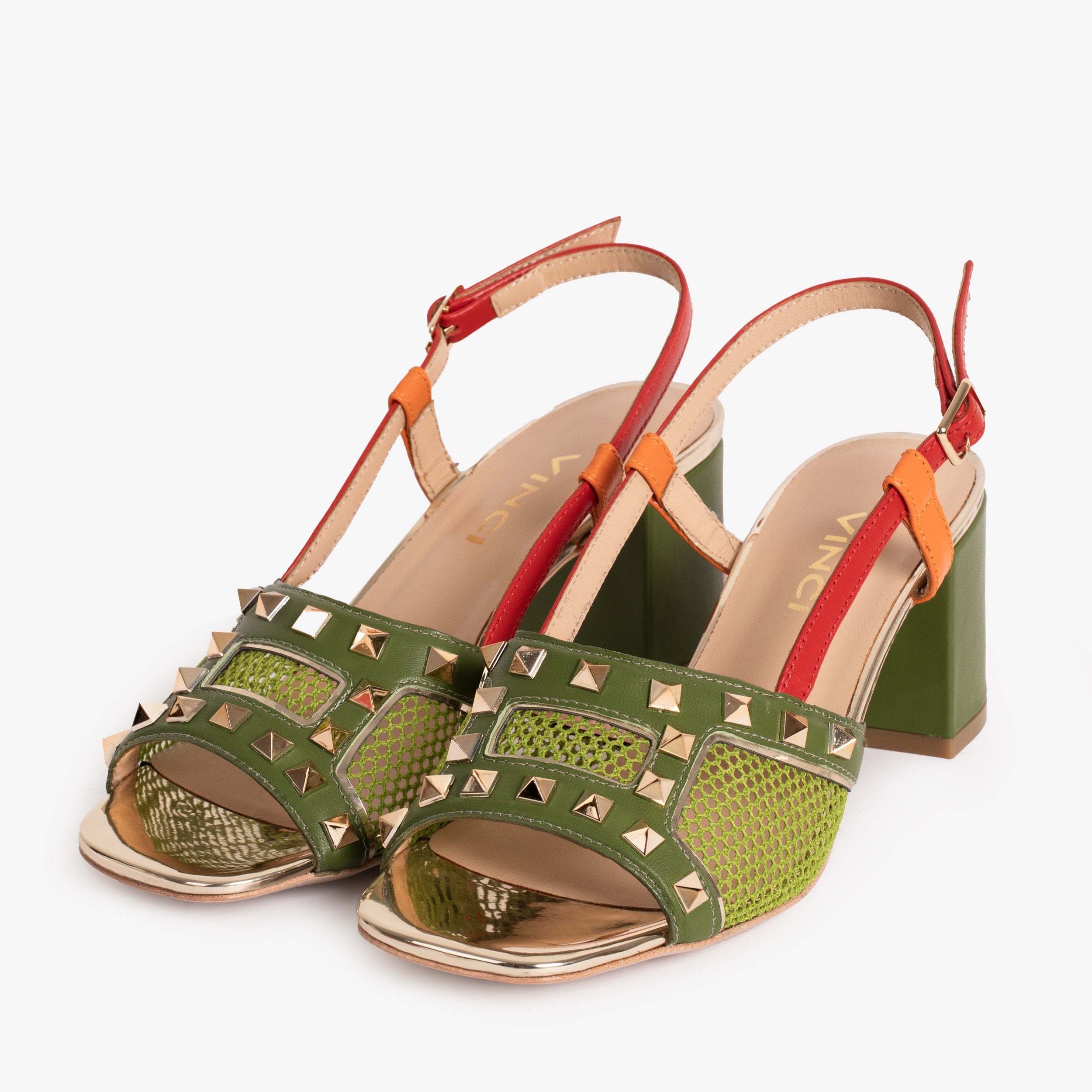 The Linea Green Leather Slingback Sandal