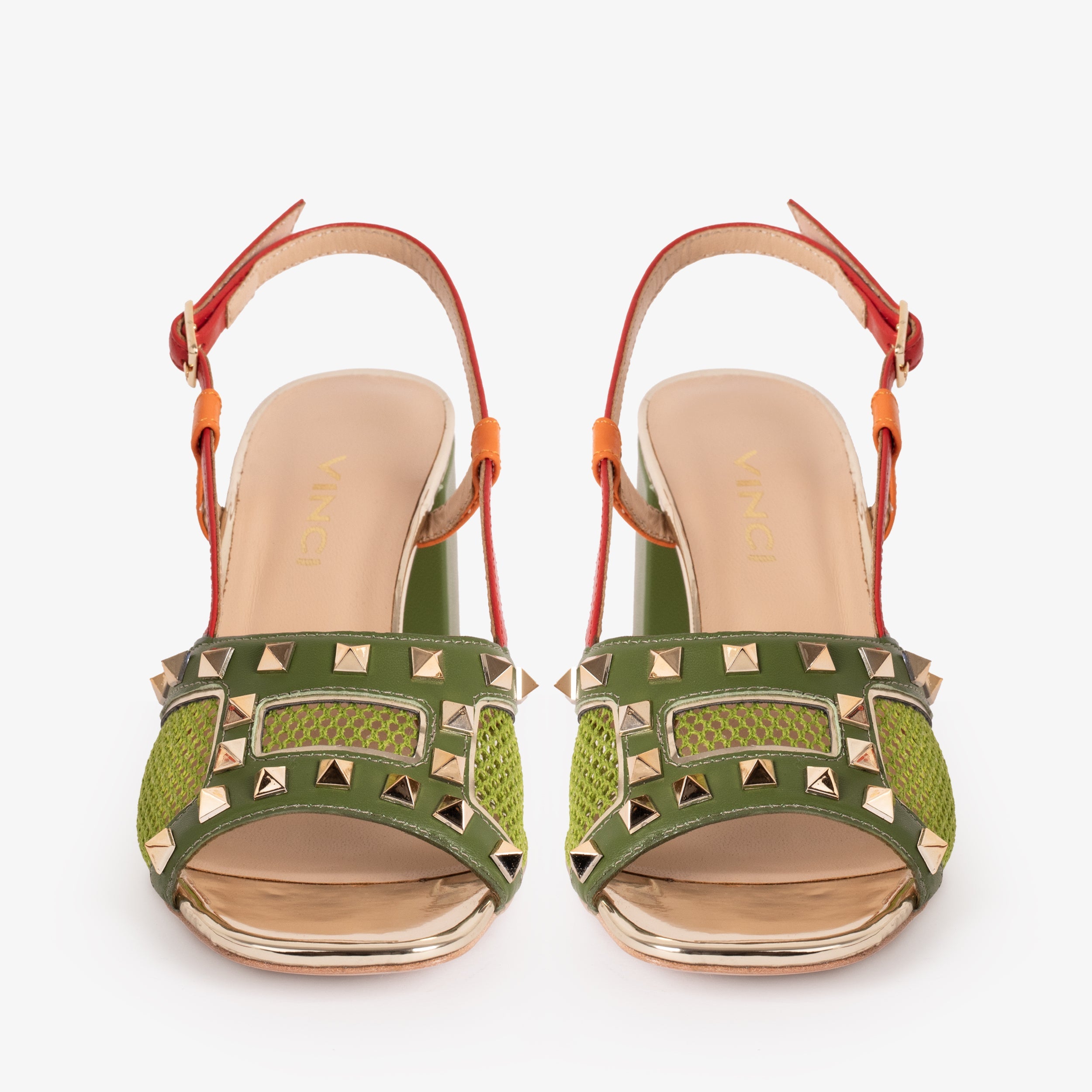 The Linea Green Leather Slingback Sandal