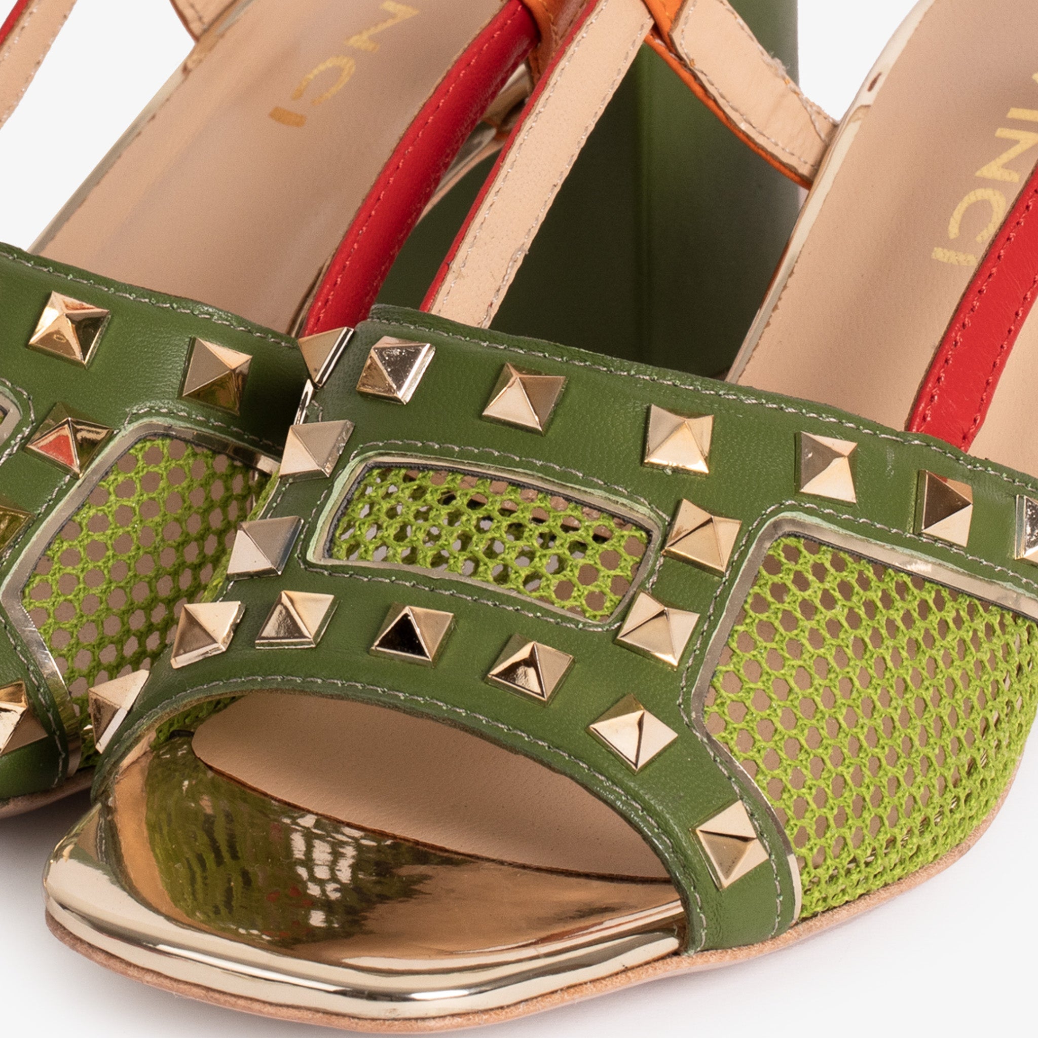 The Linea Green Leather Slingback Sandal