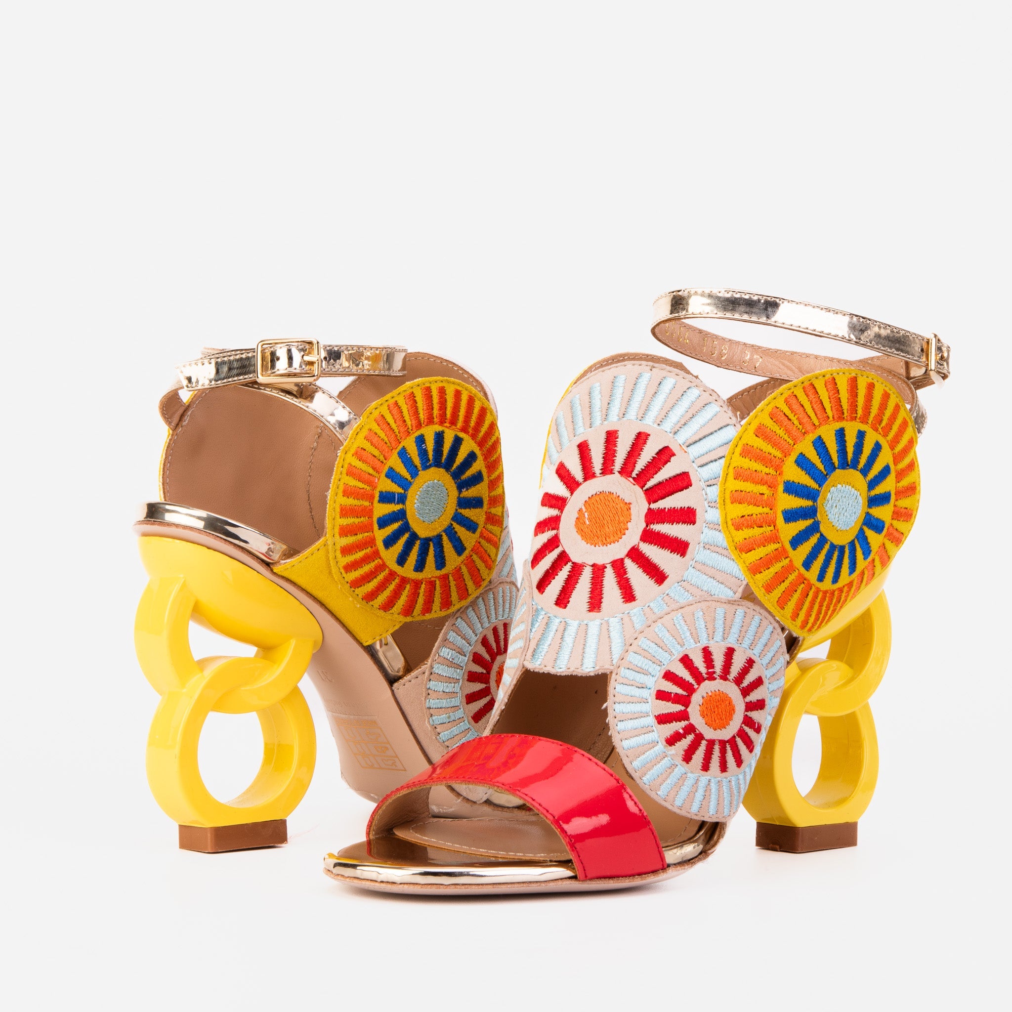 The Parama Yellow Leather Ankle Strap Sandal