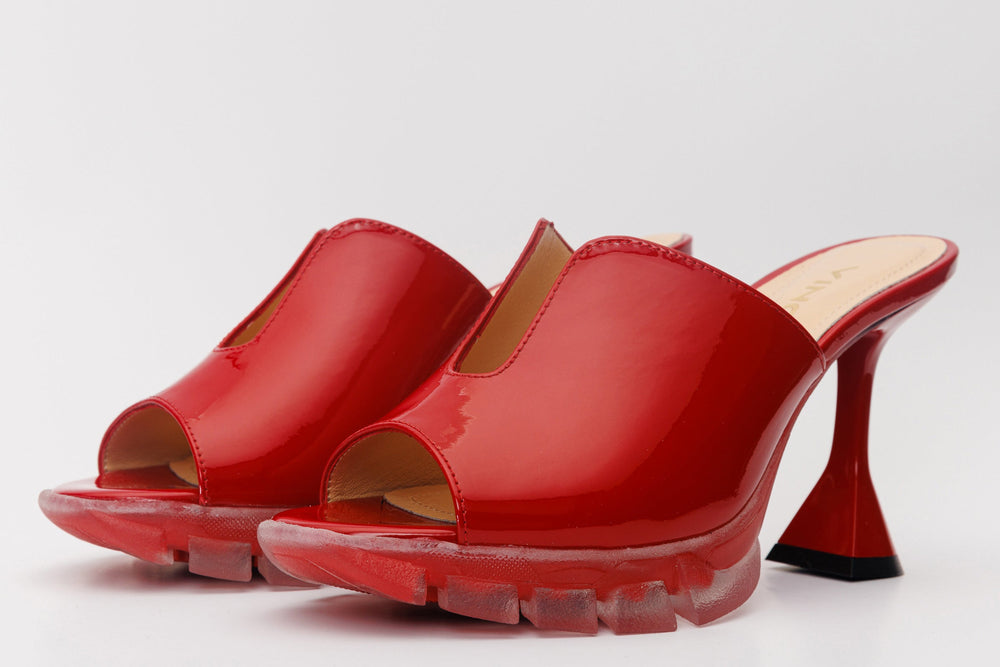 The Caratal Red Patent Leather Sandal