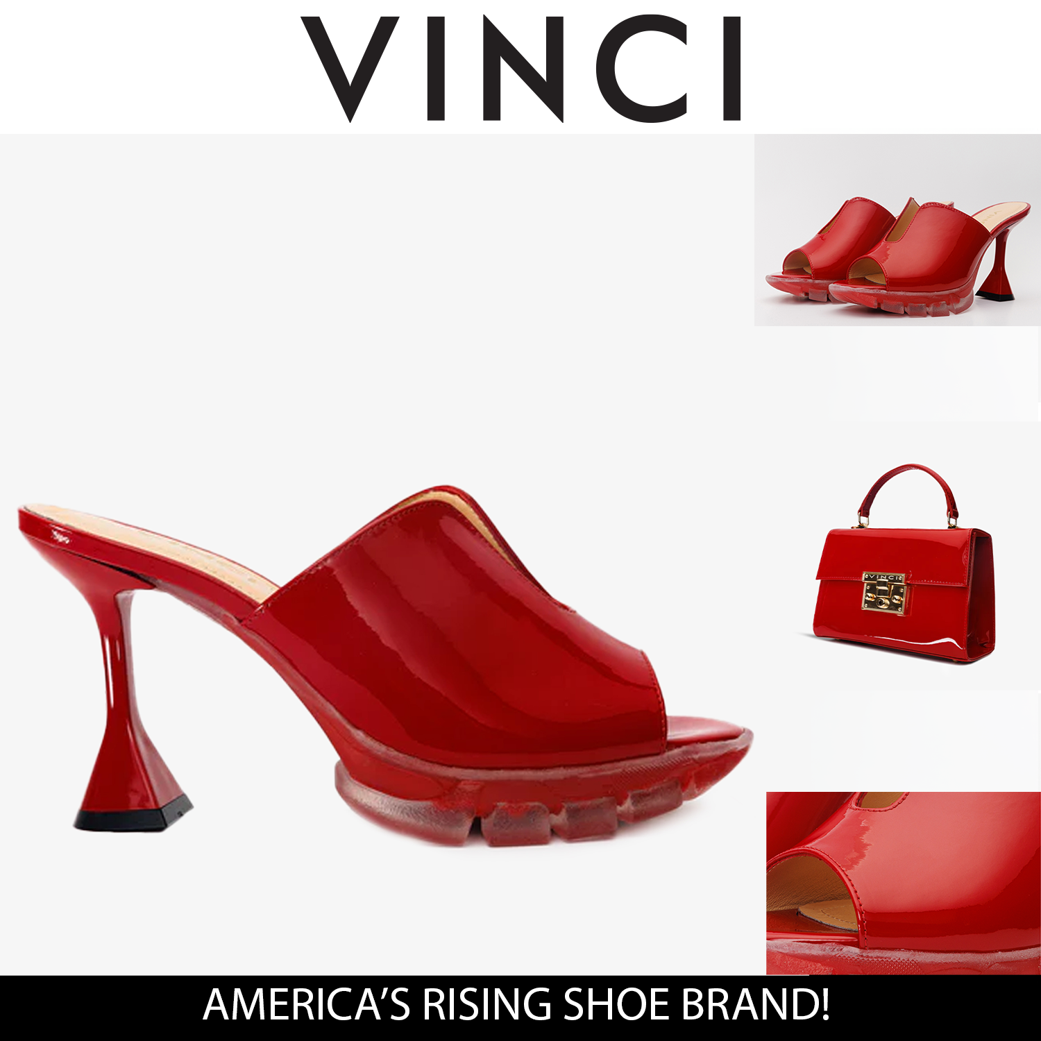 The Caratal Red Patent Leather Sandal